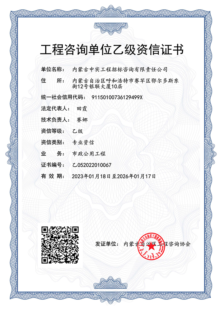 云手机网页版入口（中国）官方网站单位乙级专业资信证书